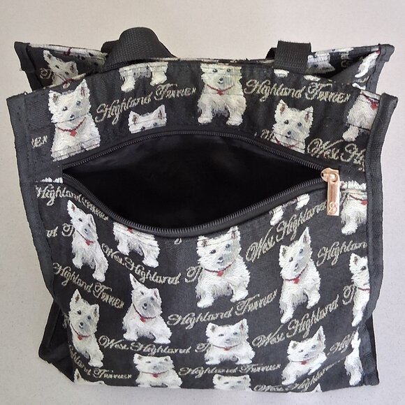Signare Art of Tapestry West Highland White Terrier Shopping Tote Bag - Picture 8 of 16